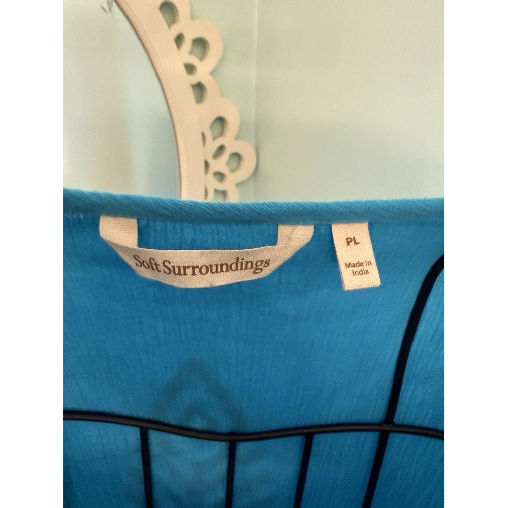 Soft Surroundings Zaneta turquoise blue gold embroidered dress SIZE PL - Picture 5 of 11